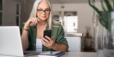 woman viewing phone